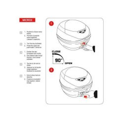 Givi E300 Monolock 30L Topbox Case + Plate (Micro 2 Lock Set) -Accessories store E300N2 3